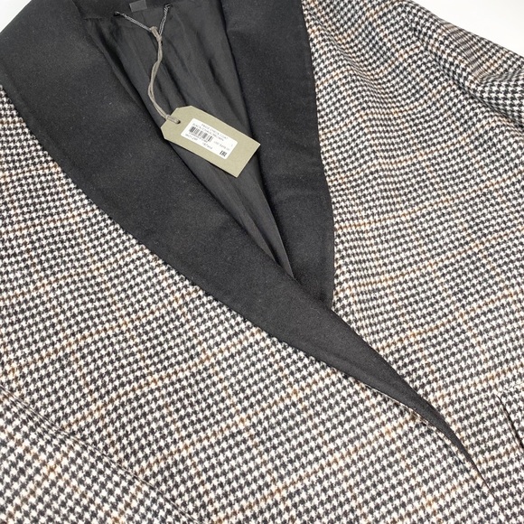 new Allsaints โค๏ธ Paige Wool Coat โค๏ธ Houndstooth Plaid โค๏ธ Black Brown Check - Picture 8 of 15